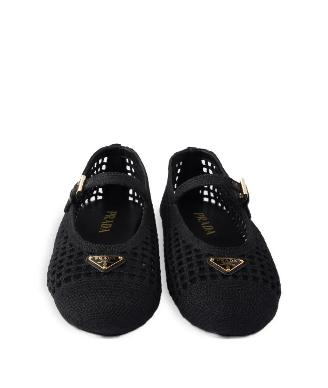 PRADA Черные текстильные балетки, фото 5