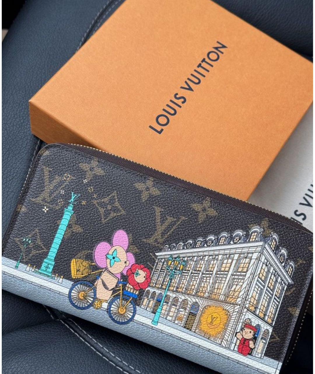 LOUIS VUITTON Розовый кожаный кошелек, фото 4