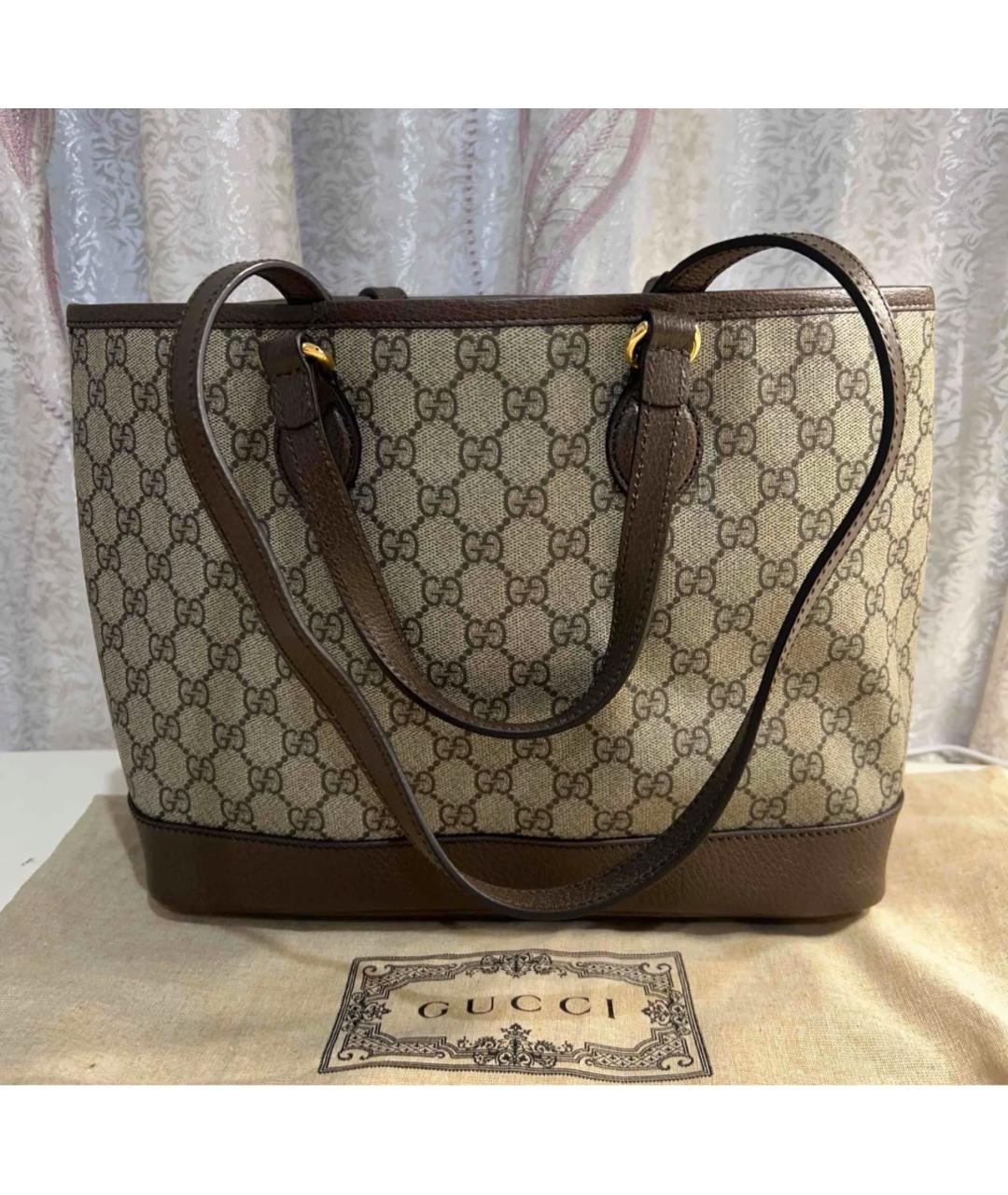 GUCCI Бежевая сумка тоут, фото 8