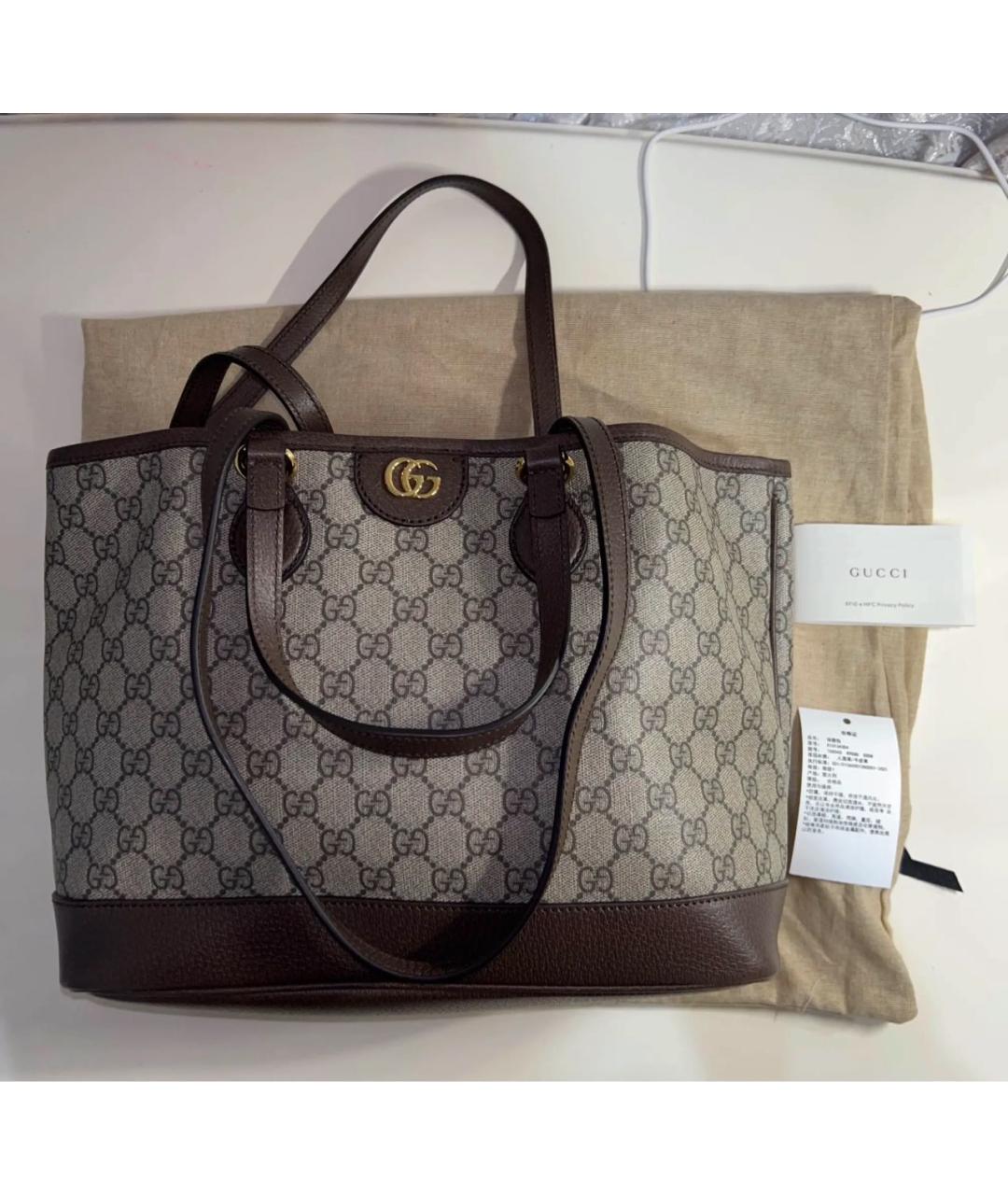 GUCCI Бежевая сумка тоут, фото 7