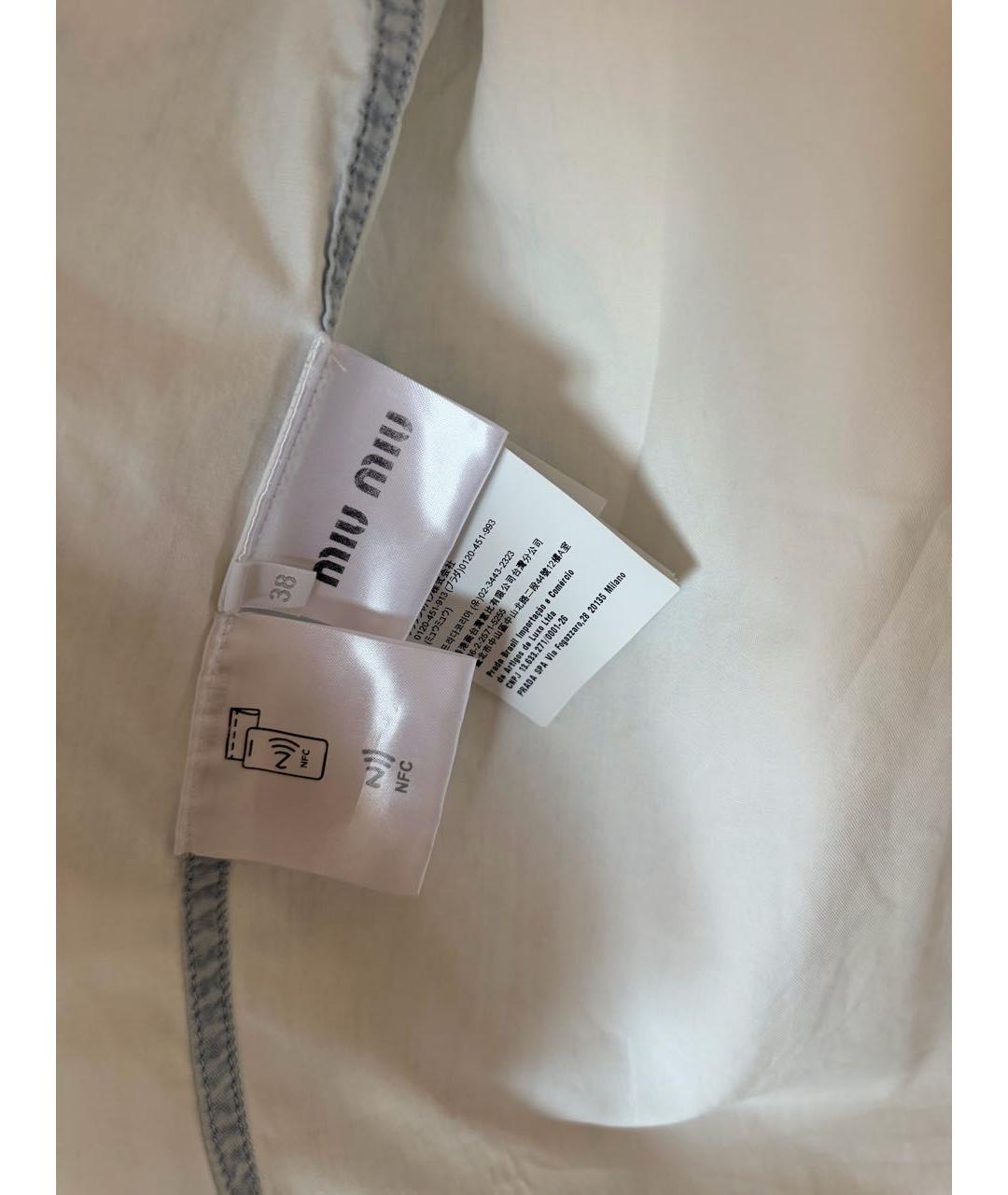 MIU MIU Голубая хлопковая рубашка, фото 5