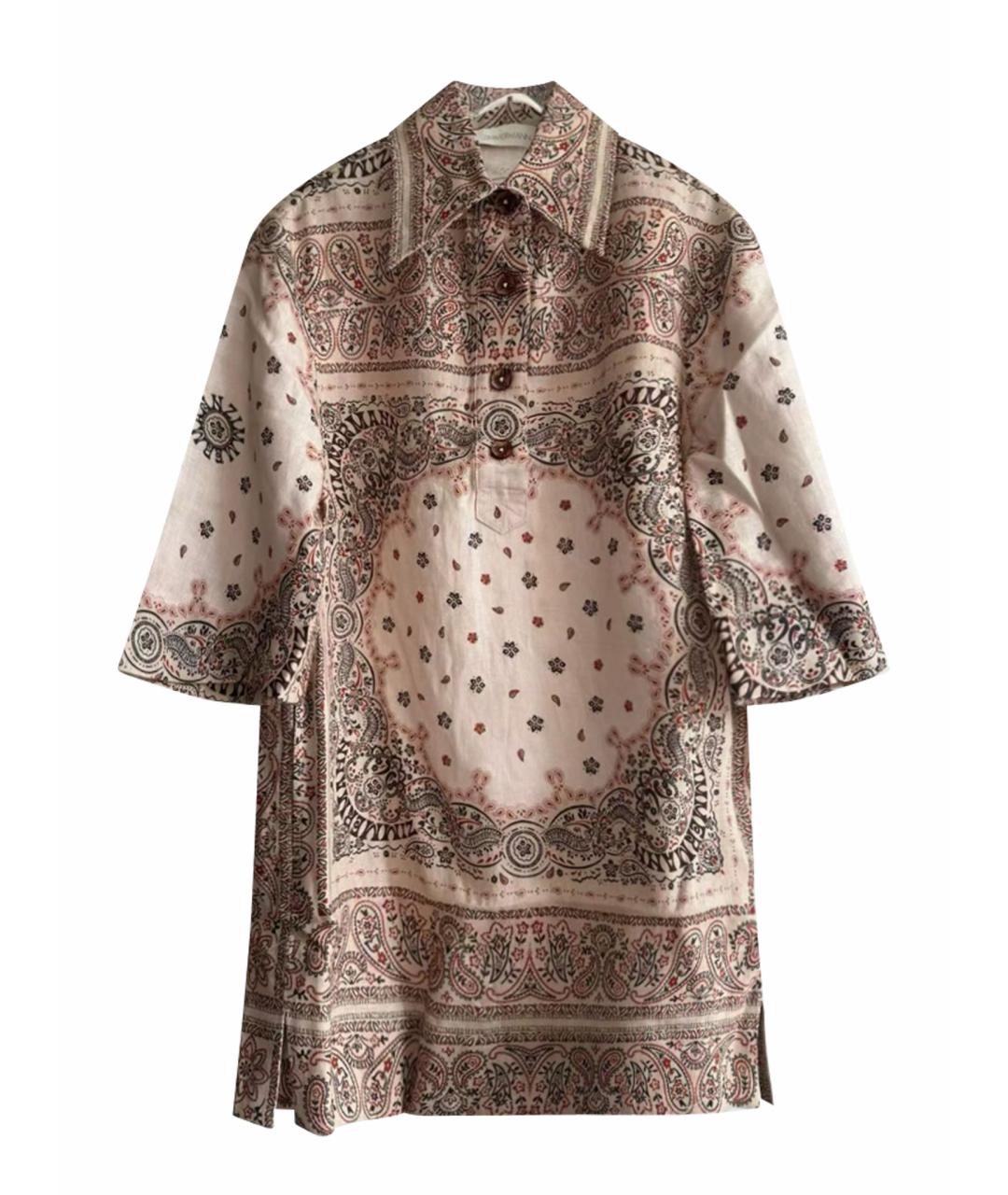 ZIMMERMANN Коричневое льняное платье, фото 1