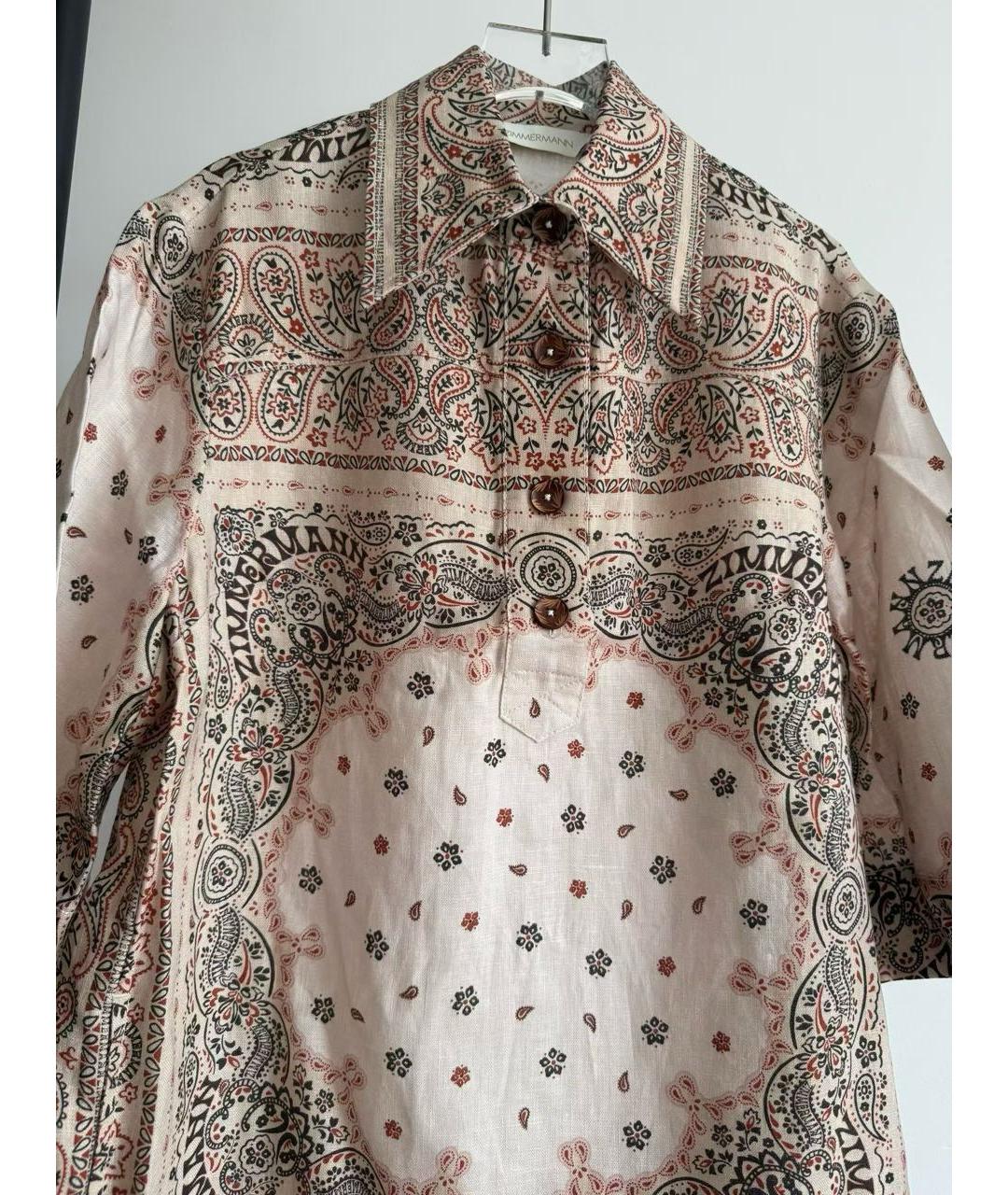 ZIMMERMANN Коричневое льняное платье, фото 4