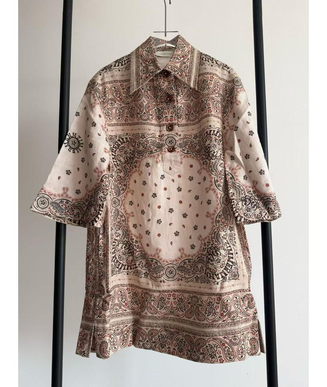 ZIMMERMANN Коричневое льняное платье, фото 8