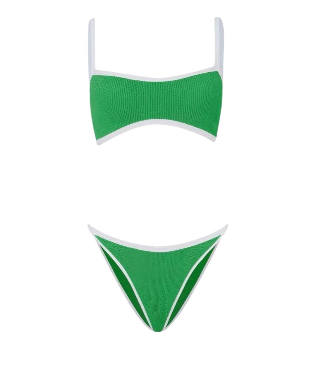 HUNZA G Зеленый полиамидовый купальник, фото 1