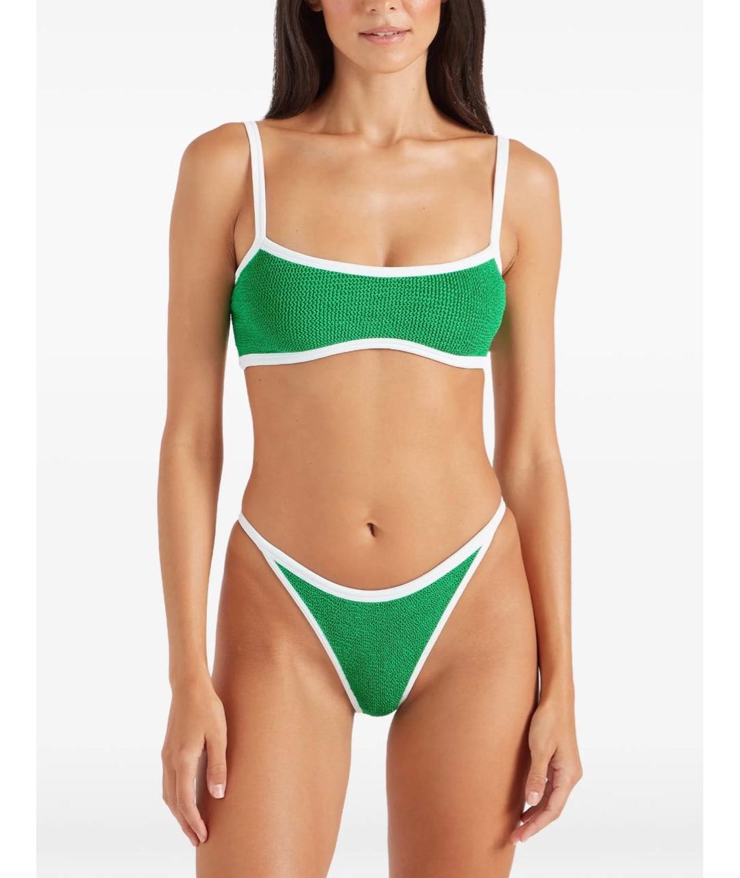 HUNZA G Зеленый полиамидовый купальник, фото 2