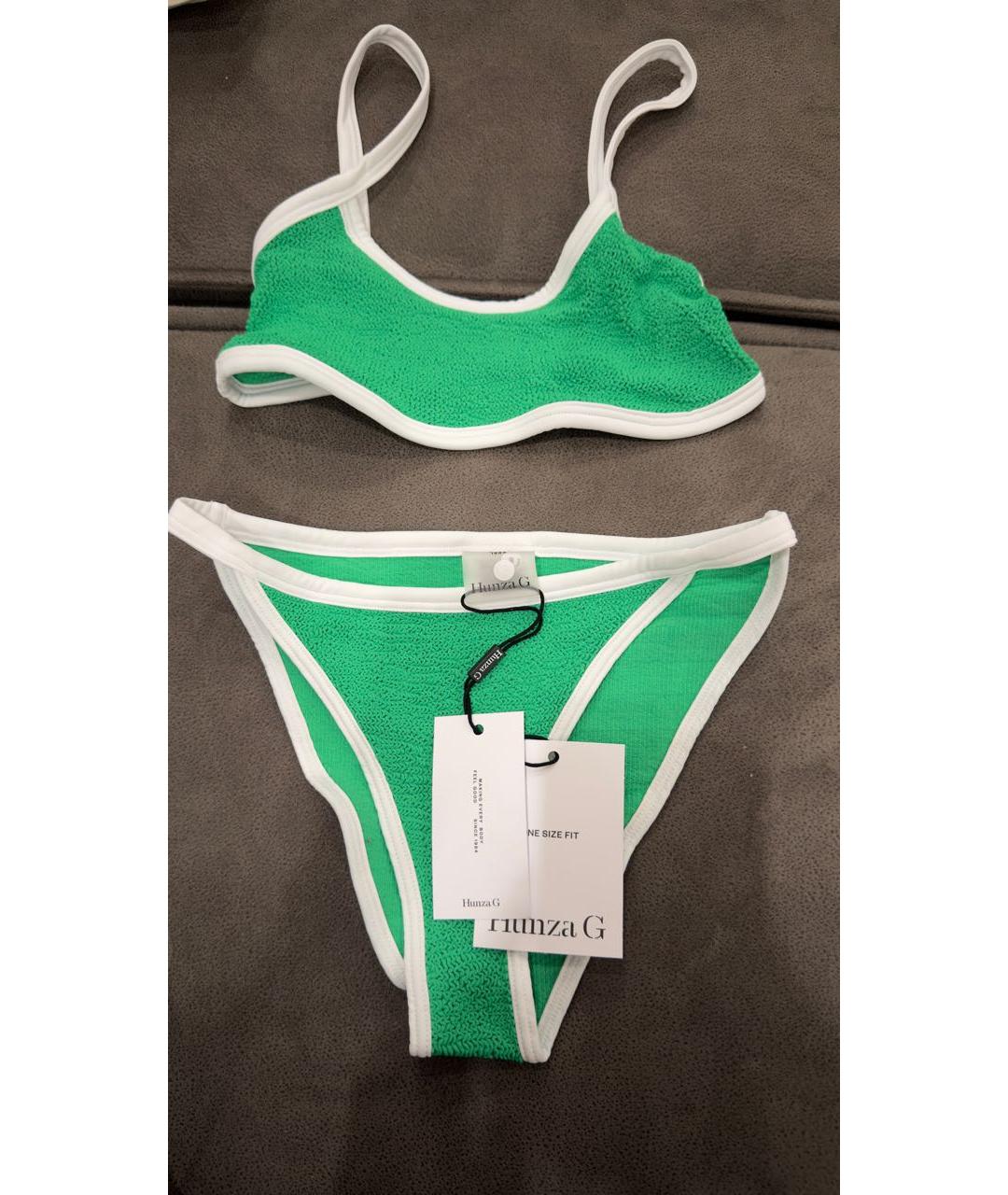 HUNZA G Зеленый полиамидовый купальник, фото 5