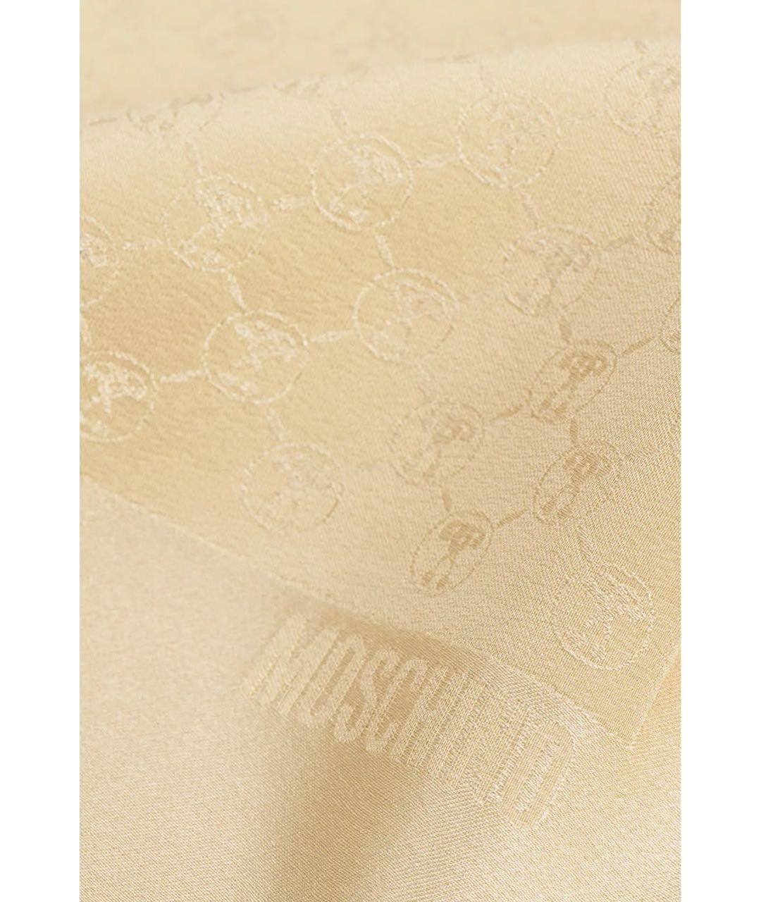 MOSCHINO Бежевый шелковый платок, фото 2