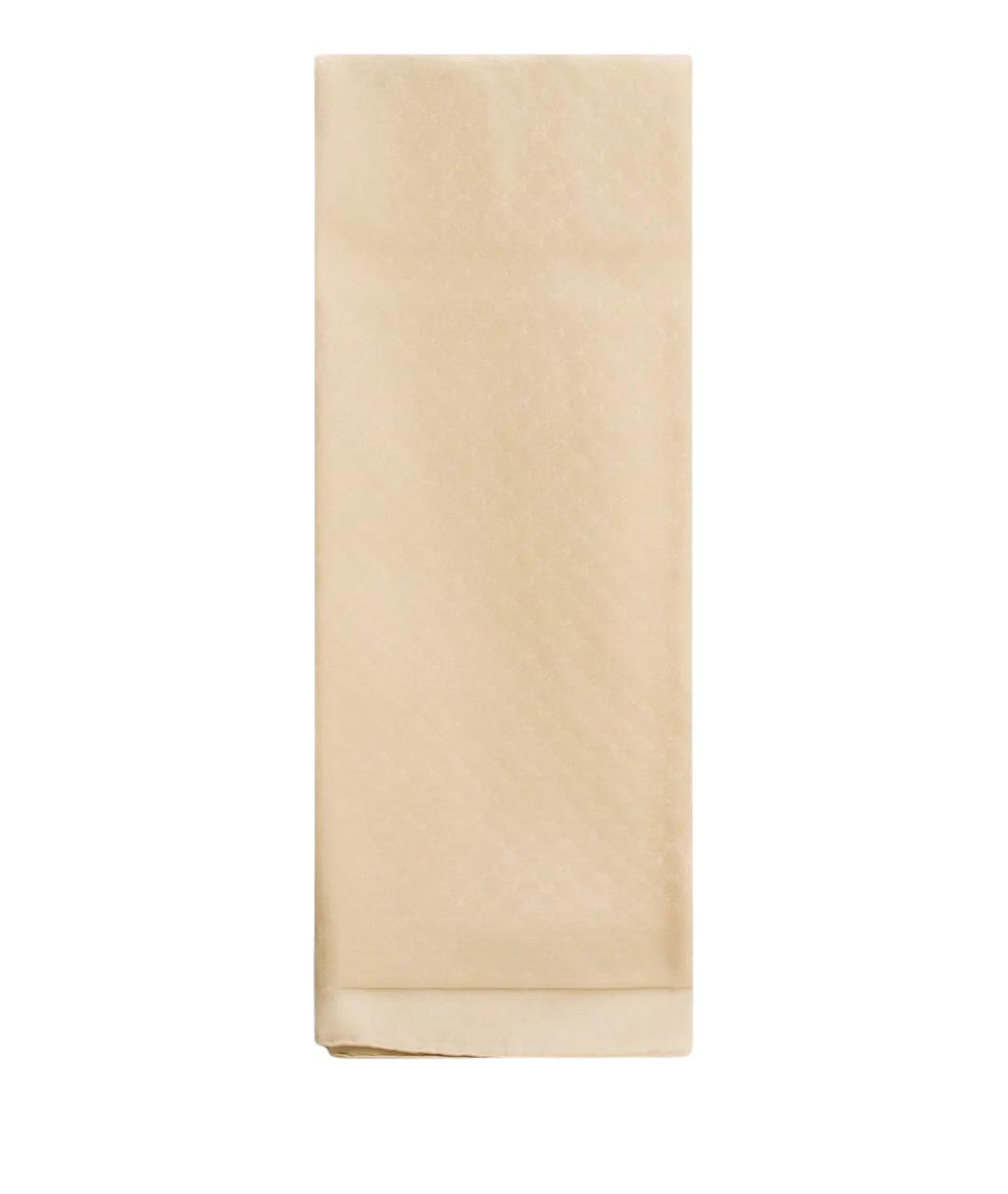 MOSCHINO Бежевый шелковый платок, фото 1