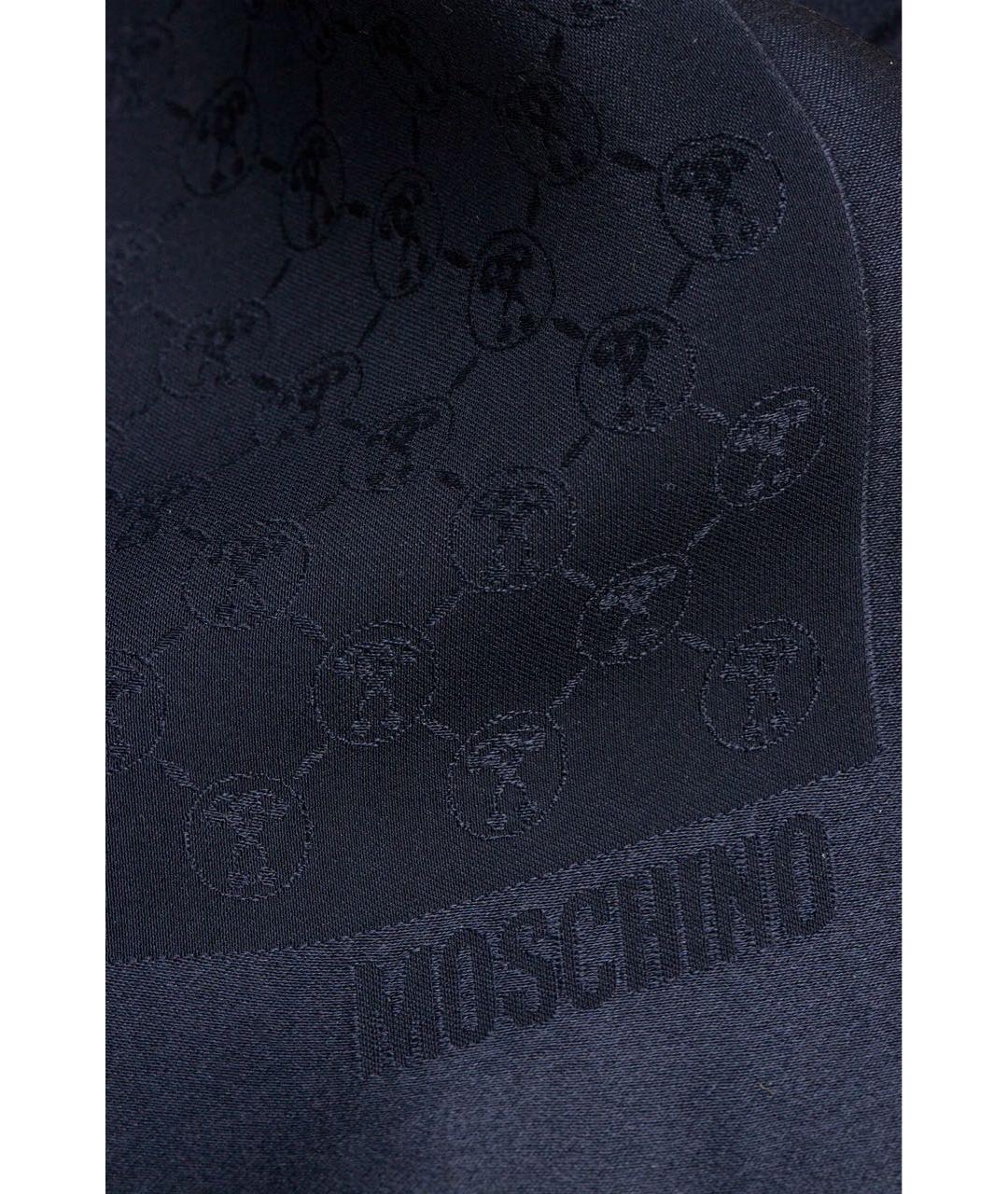 MOSCHINO Темно-синий шелковый платок, фото 2