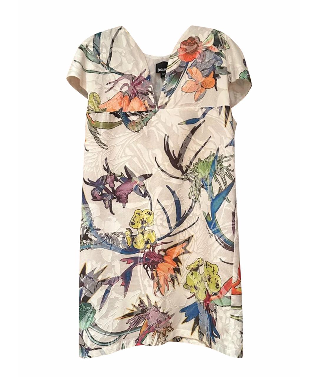 JUST CAVALLI Мульти хлопковое коктейльное платье, фото 1