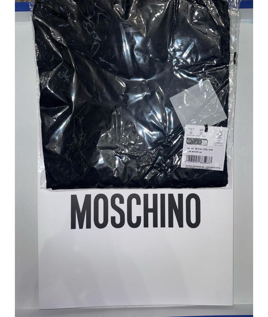 MOSCHINO Черный шелковый платок, фото 4