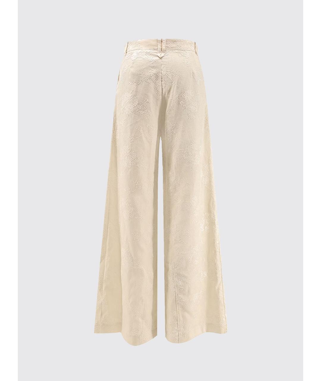 PINKO Бежевые льняные прямые брюки, фото 2