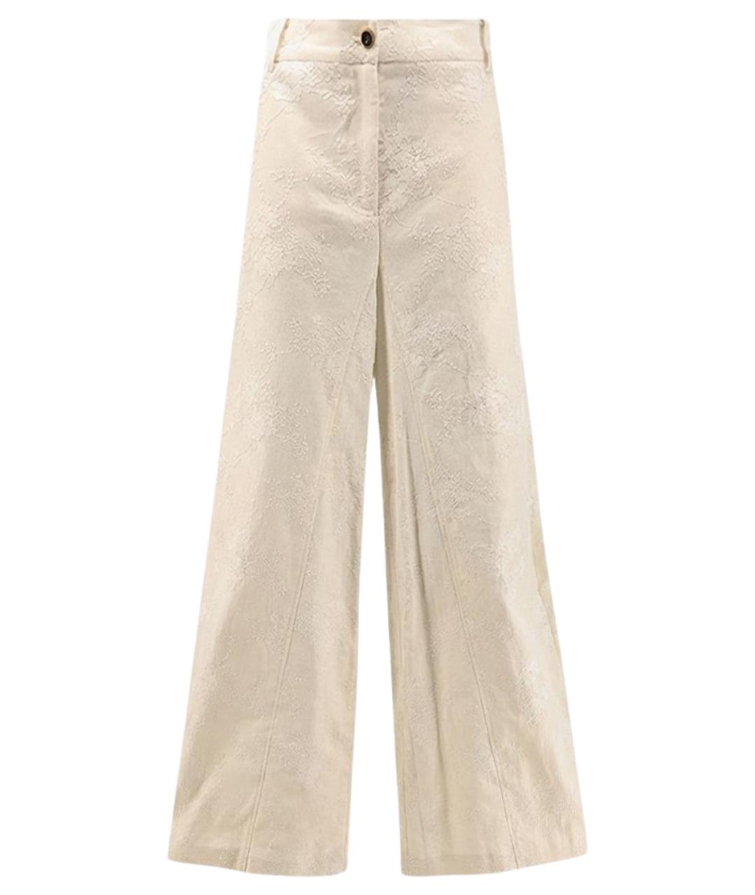 PINKO Бежевые льняные прямые брюки, фото 1