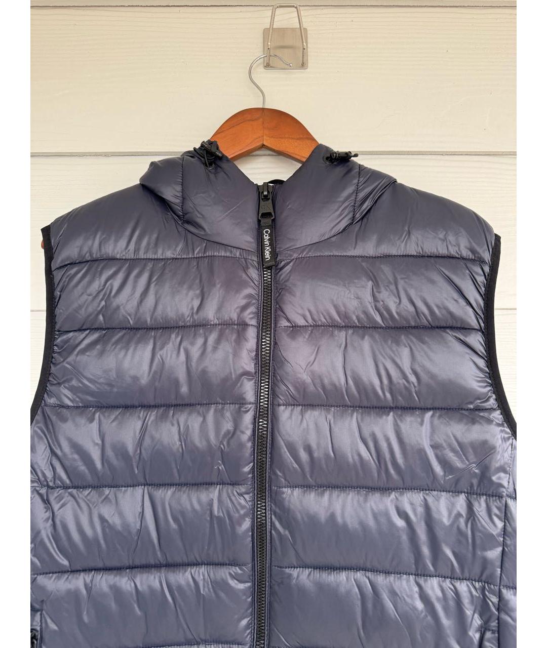 CALVIN KLEIN Темно-синий полиэстеровый жилет, фото 2