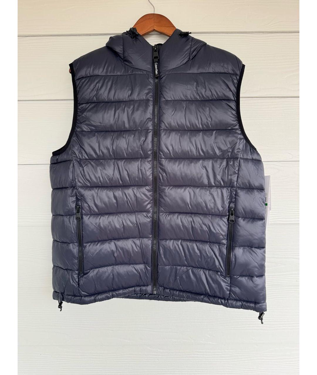 CALVIN KLEIN Темно-синий полиэстеровый жилет, фото 8