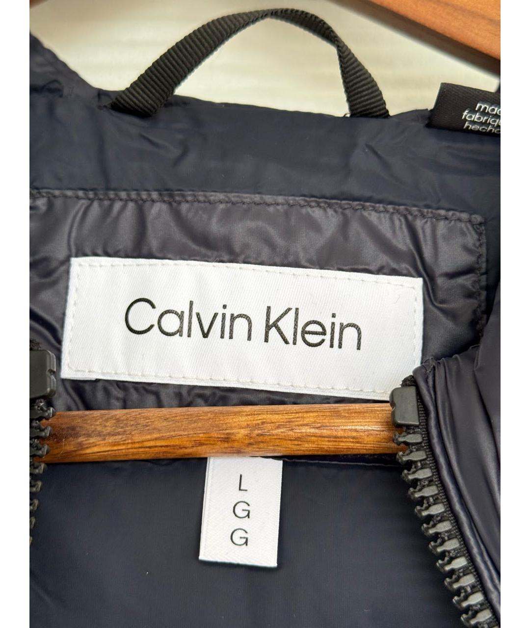 CALVIN KLEIN Темно-синий полиэстеровый жилет, фото 4