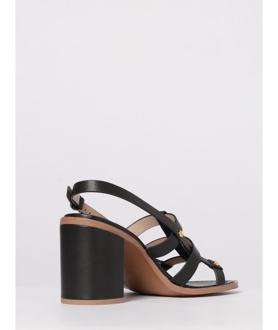 COCCINELLE Черные кожаные босоножки, фото 3