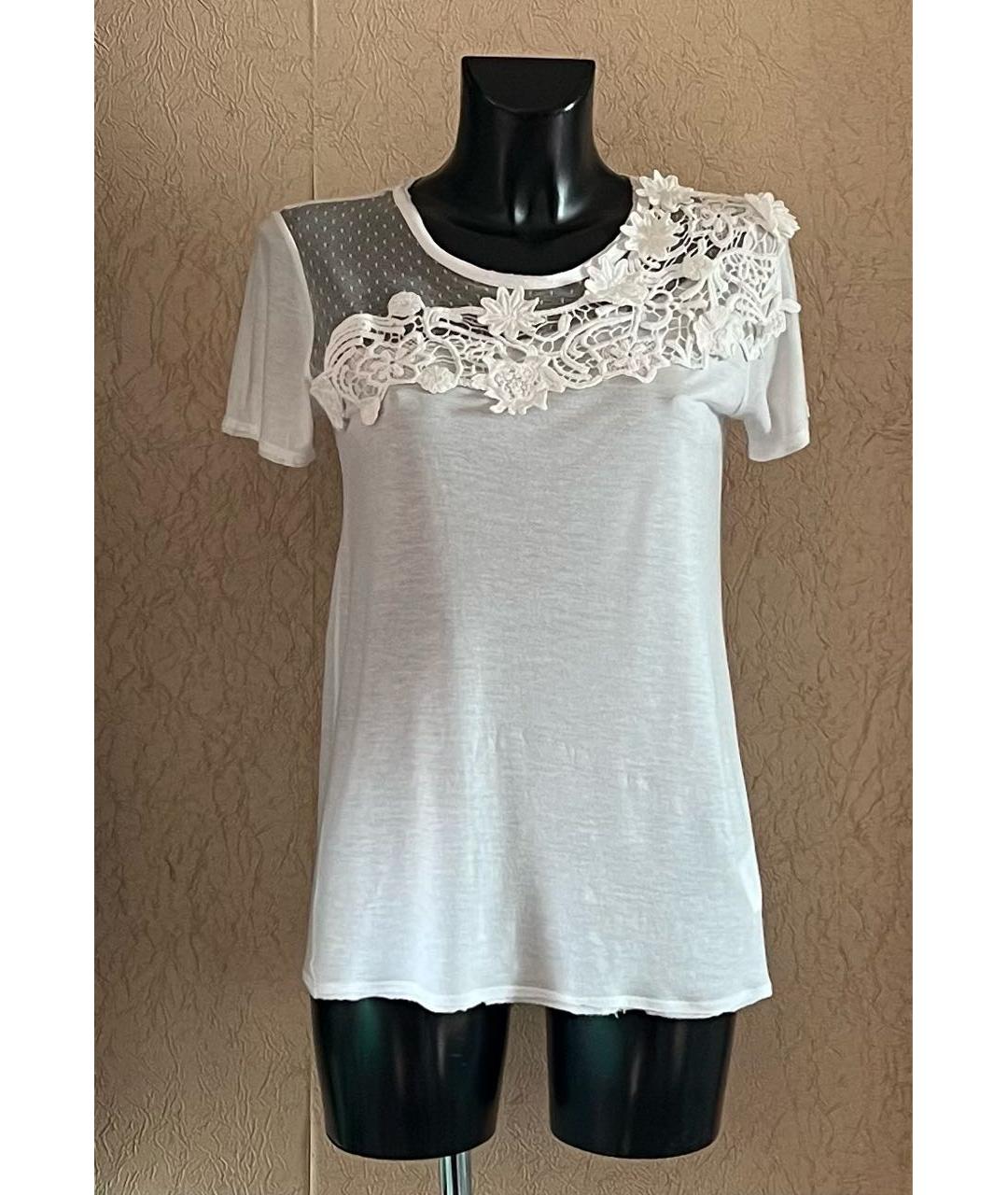 RED VALENTINO Белая хлопковая футболка, фото 2