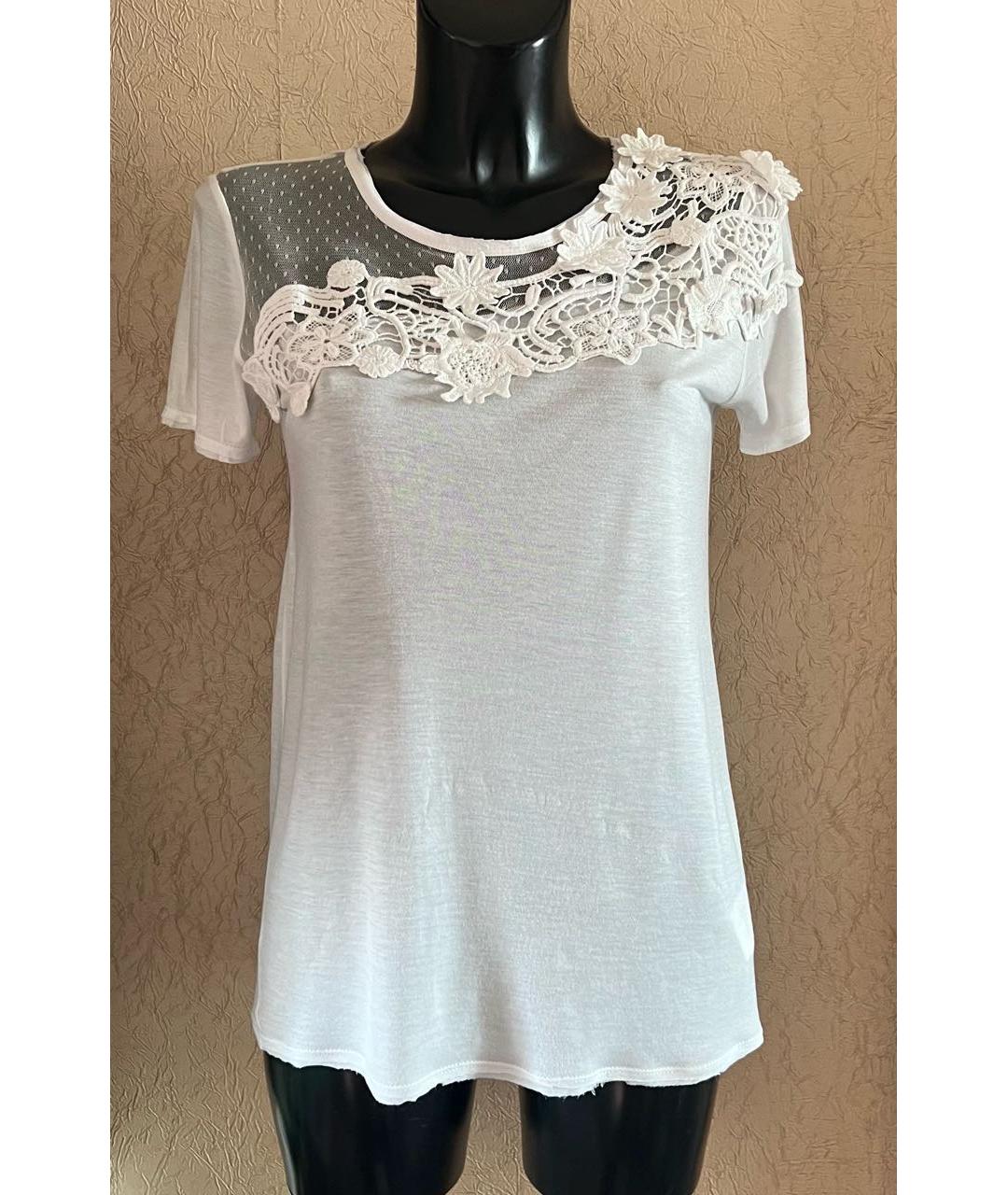 RED VALENTINO Белая хлопковая футболка, фото 5