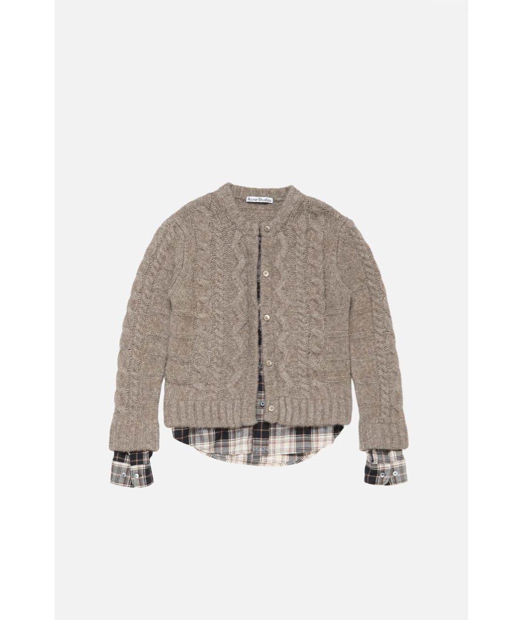 ACNE STUDIOS Коричневый шерстяной кардиган, фото 9