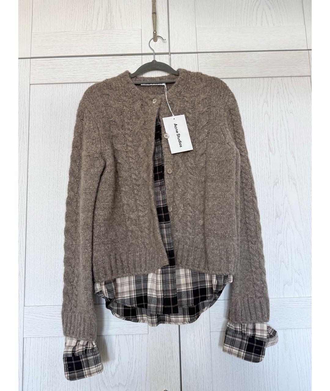 ACNE STUDIOS Коричневый шерстяной кардиган, фото 5