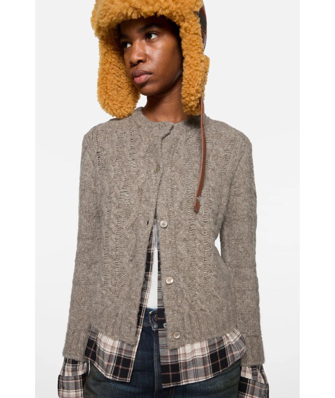 ACNE STUDIOS Коричневый шерстяной кардиган, фото 3