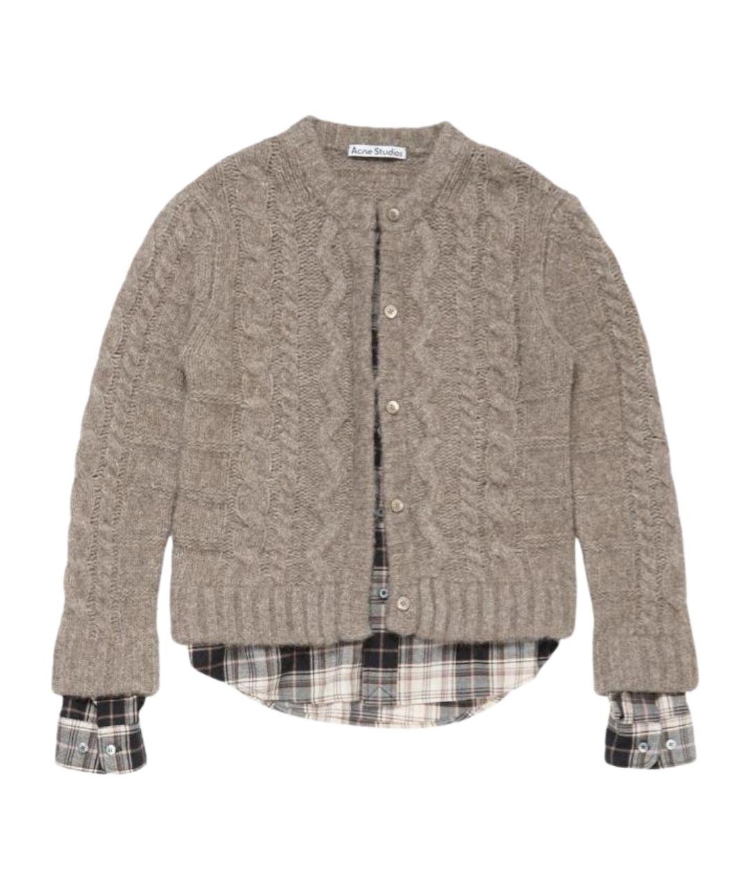 ACNE STUDIOS Коричневый шерстяной кардиган, фото 1