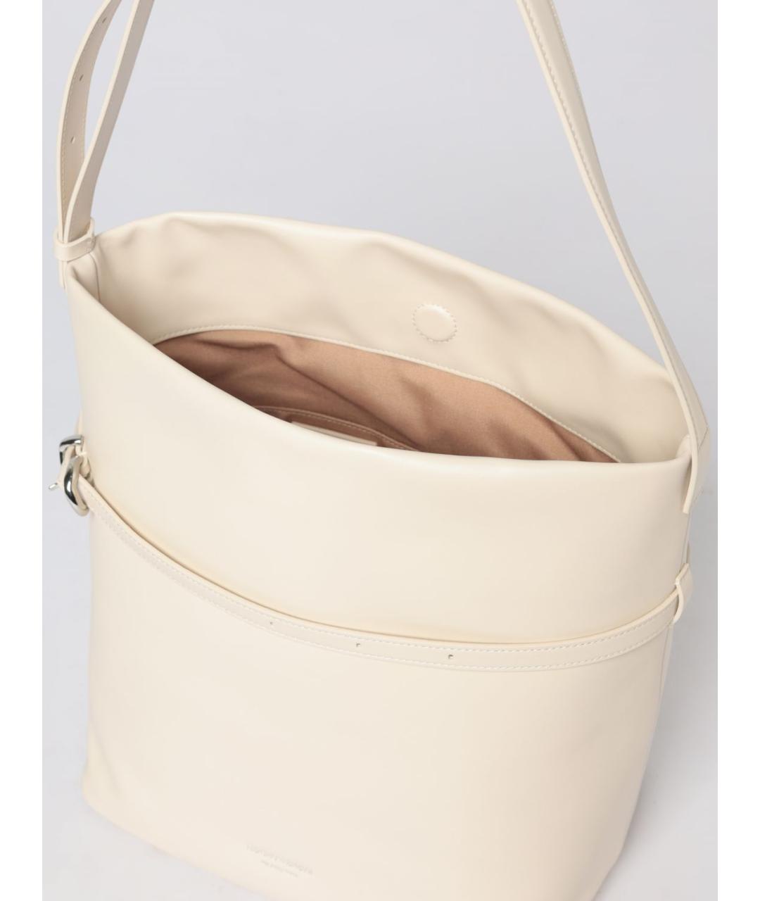 EMPORIO ARMANI Серая кожаная сумка через плечо, фото 3