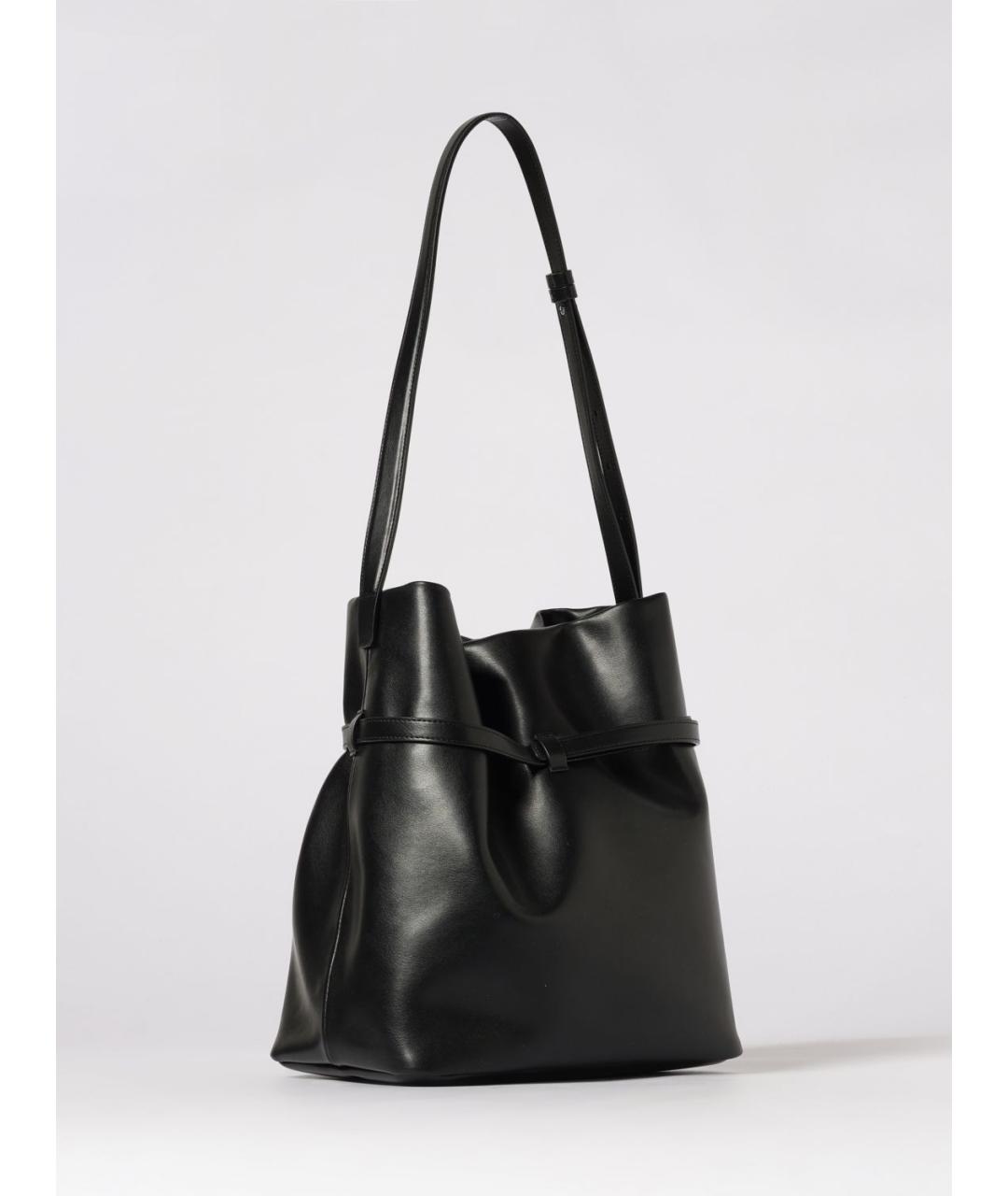 EMPORIO ARMANI Черная кожаная сумка через плечо, фото 2