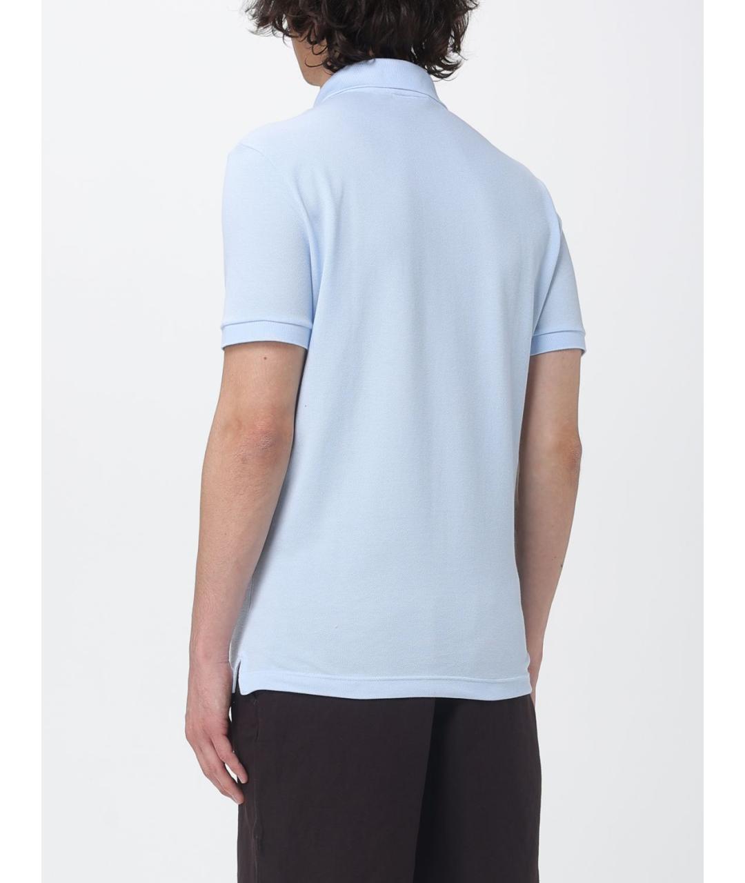 LACOSTE Голубое хлопковое поло с коротким рукавом, фото 2