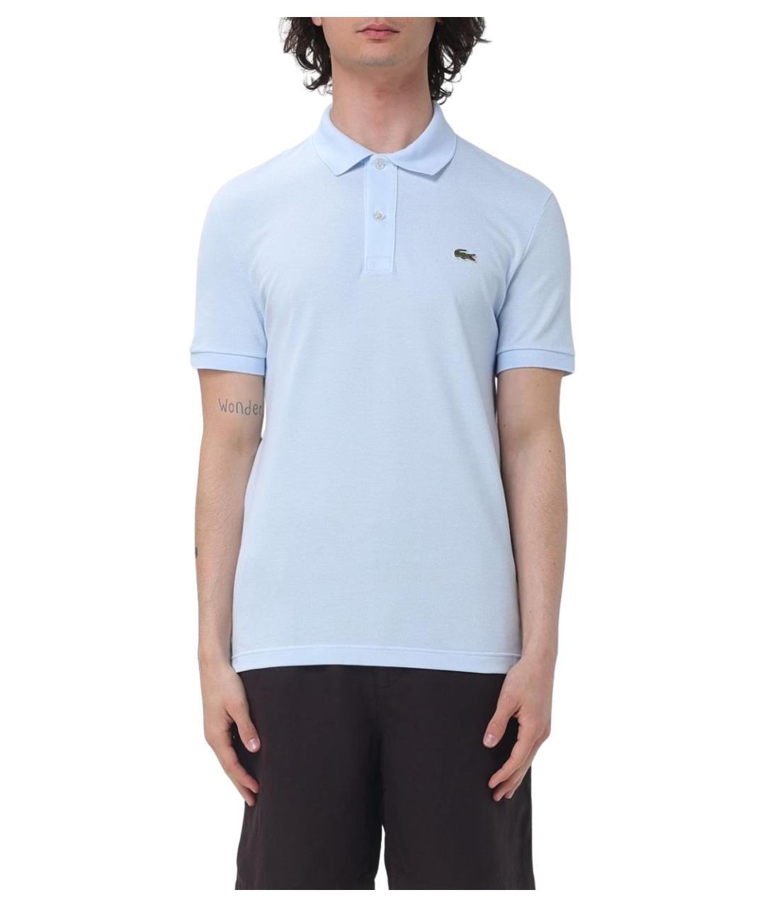 LACOSTE Голубое хлопковое поло с коротким рукавом, фото 1