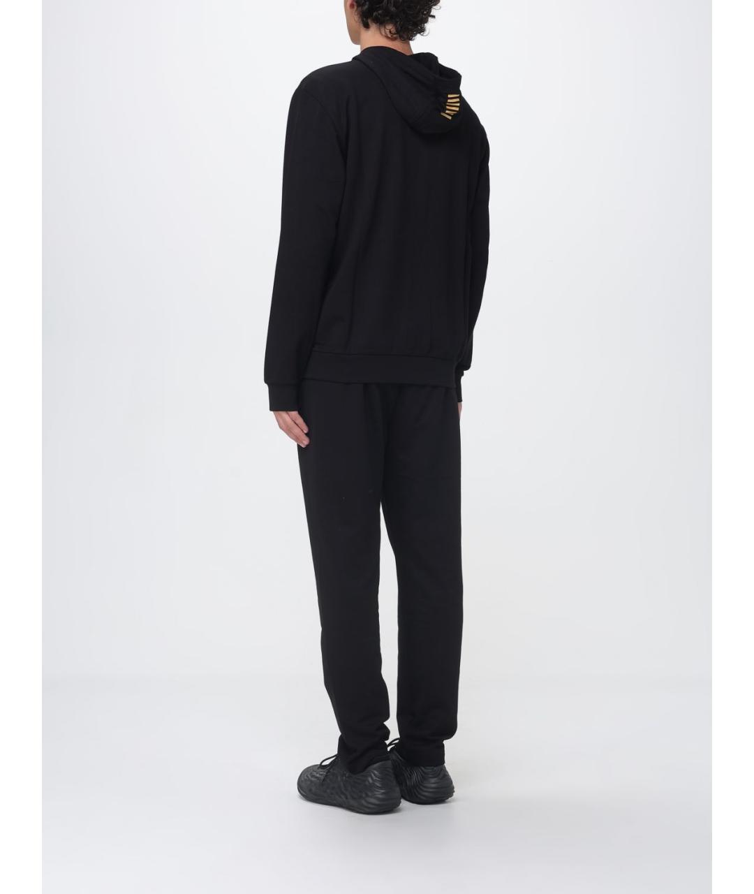 EA7 Черный хлопковый спортивный костюм, фото 3