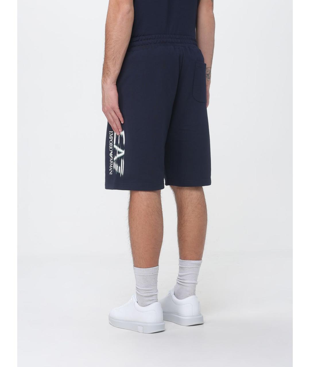 EA7 Синие хлопковые шорты, фото 2