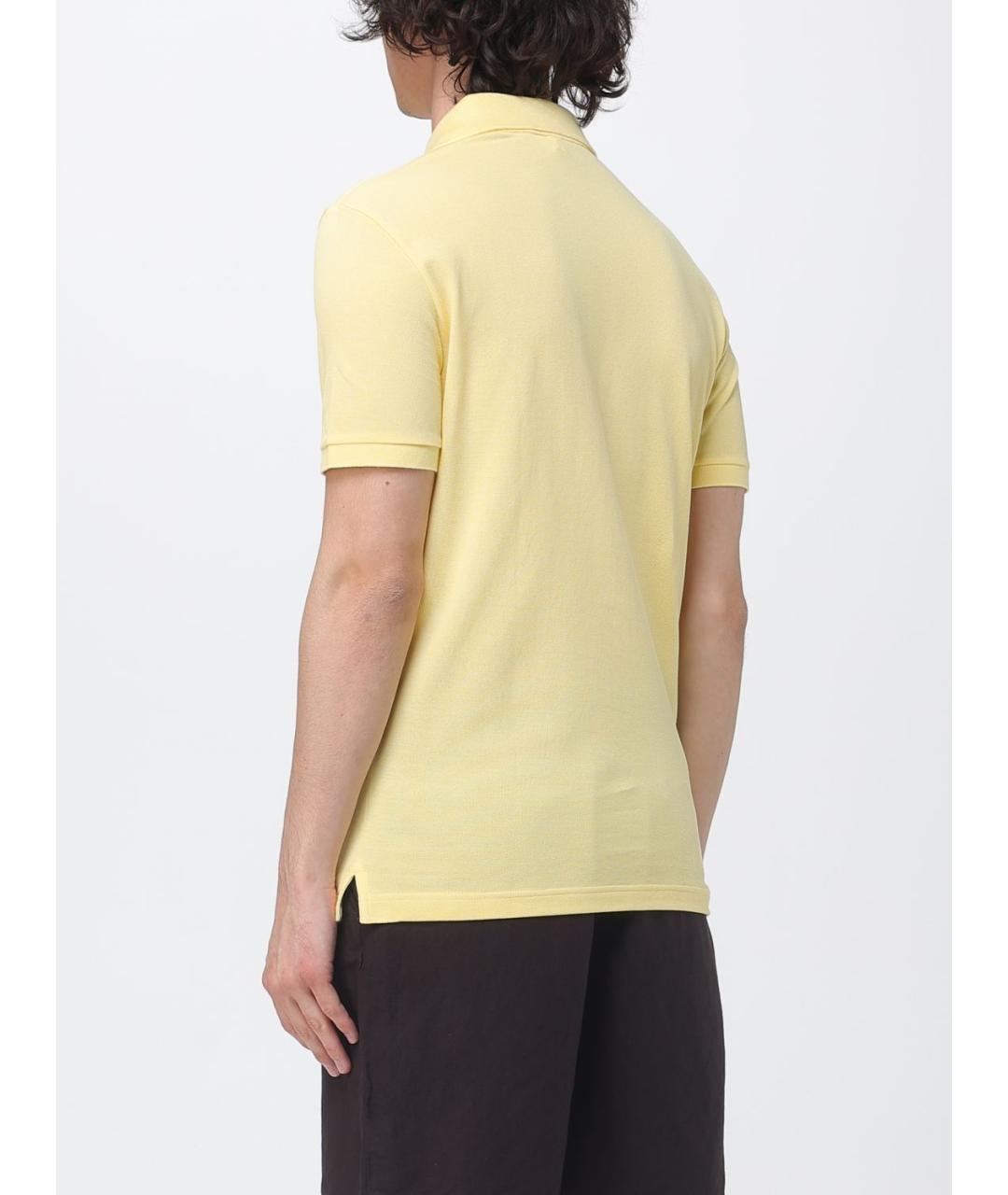 LACOSTE Желтое хлопковое поло с коротким рукавом, фото 2