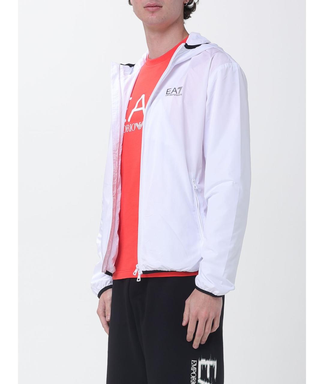 EA7 Белая полиэстеровая куртка, фото 3