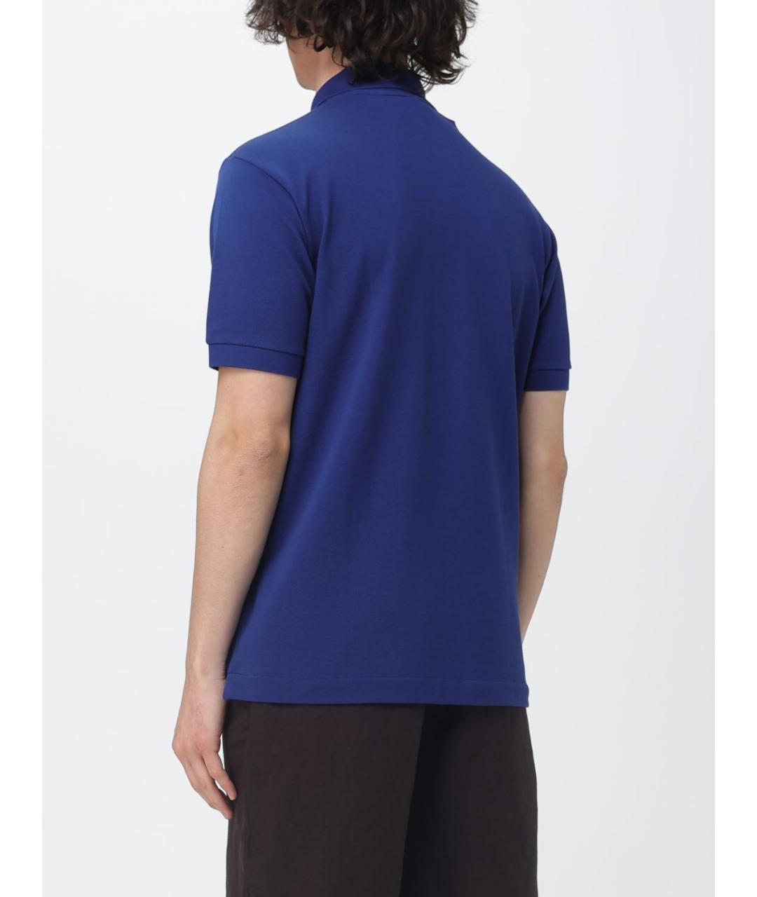 LACOSTE Синее хлопковое поло с коротким рукавом, фото 2