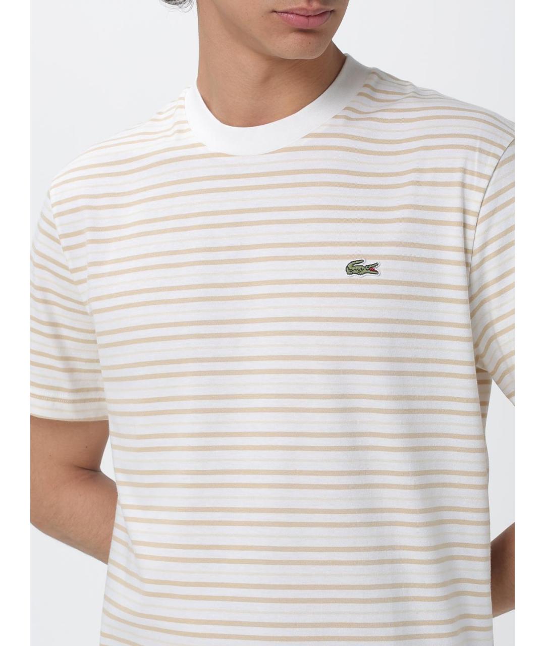 LACOSTE Желтая хлопковая футболка, фото 3