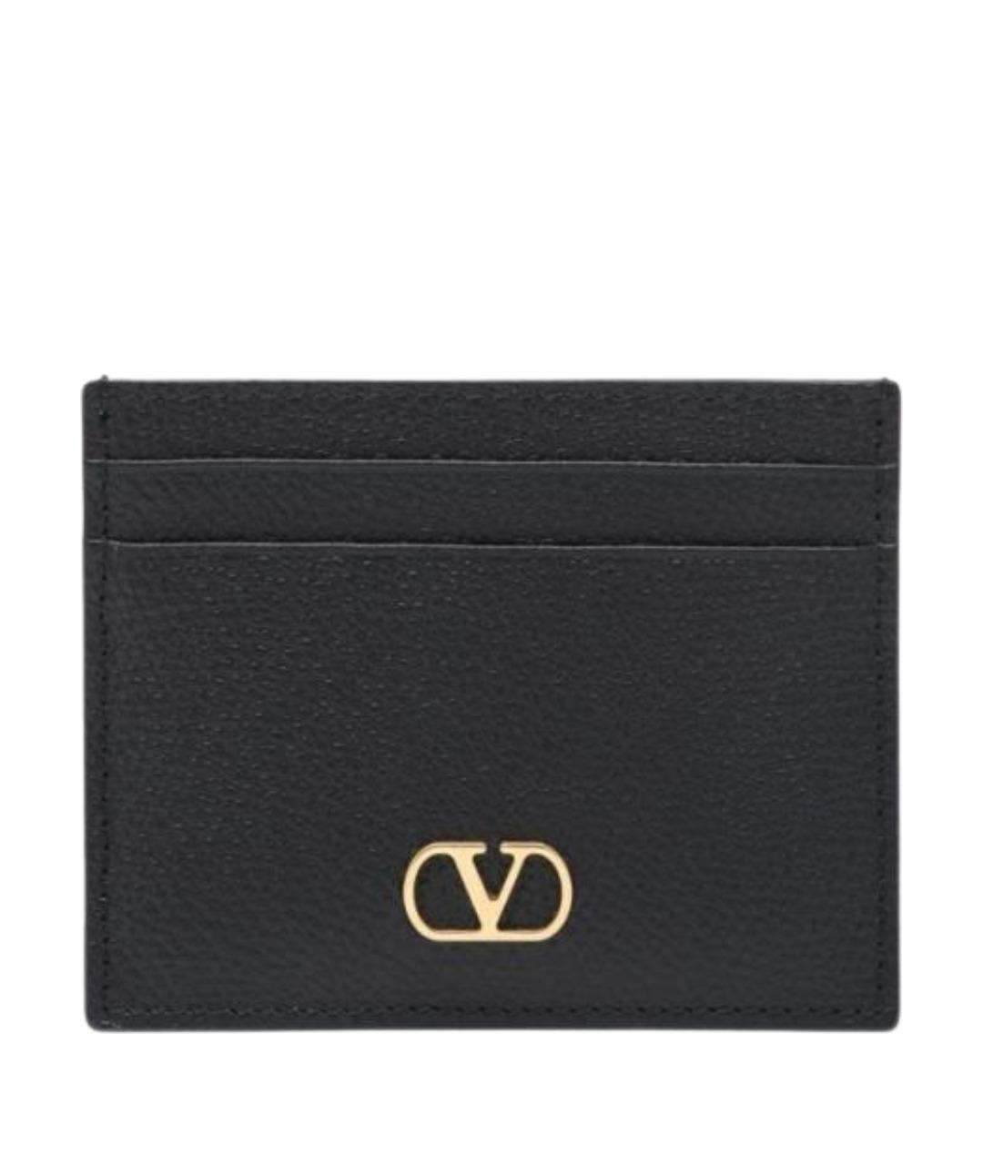 VALENTINO Черный кожаный кардхолдер, фото 1