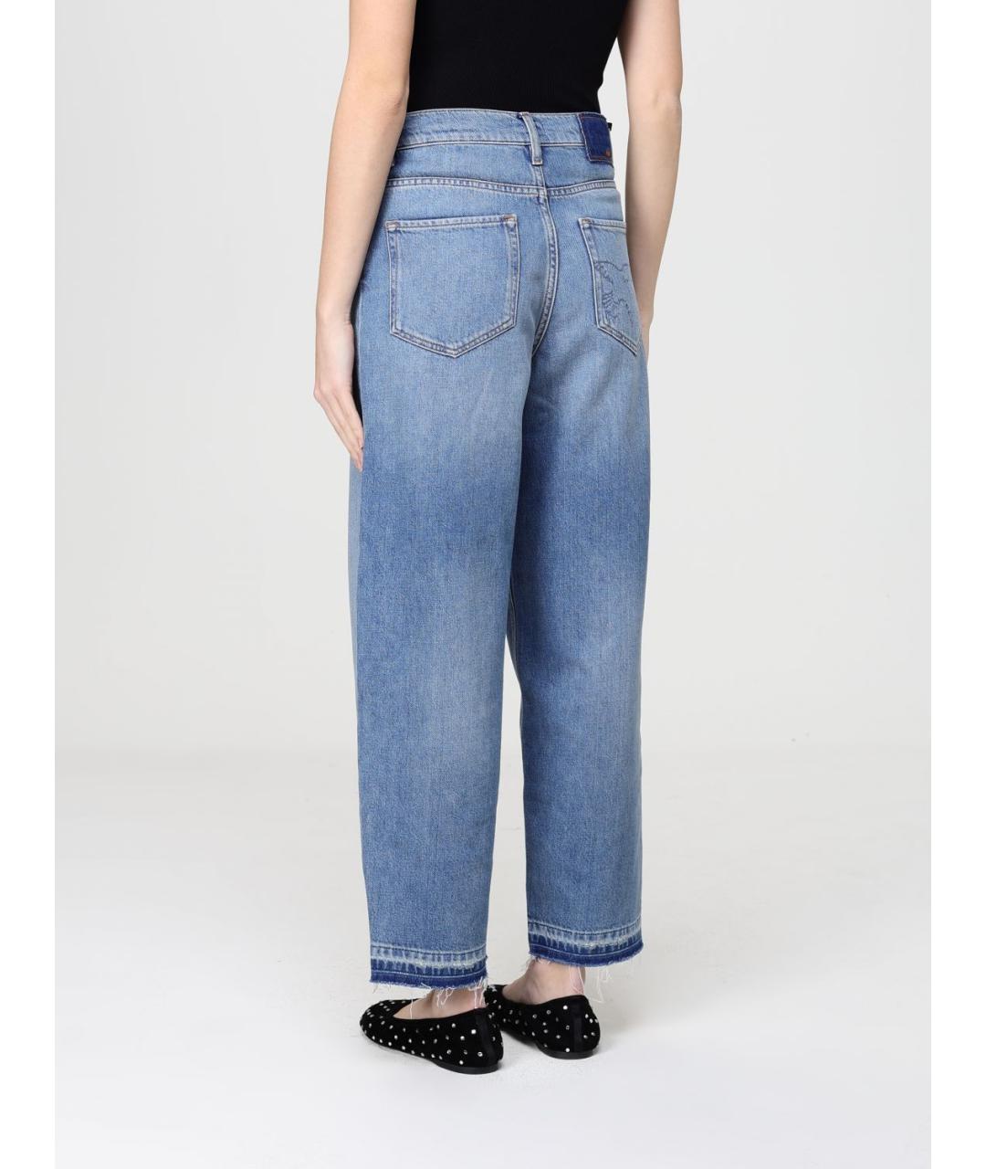 PINKO Голубые хлопковые прямые джинсы, фото 2