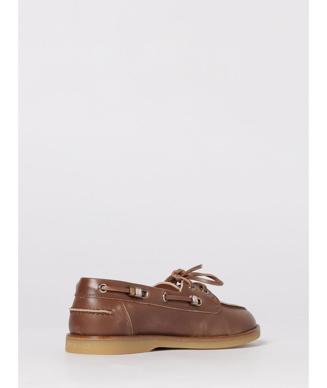 PINKO Коричневые кожаные лоферы, фото 3