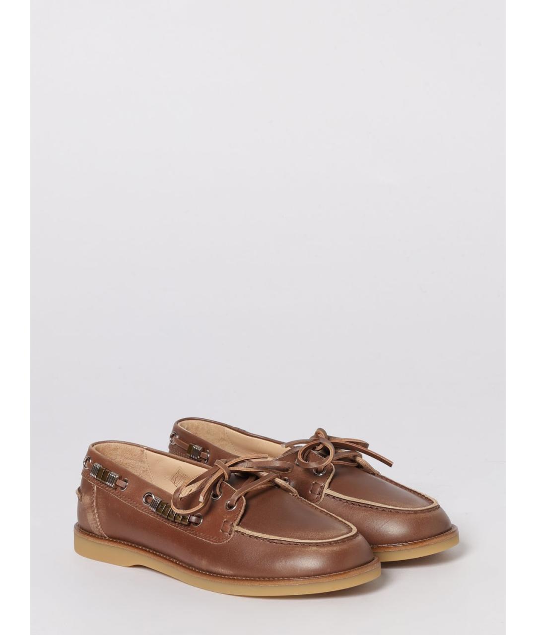 PINKO Коричневые кожаные лоферы, фото 2