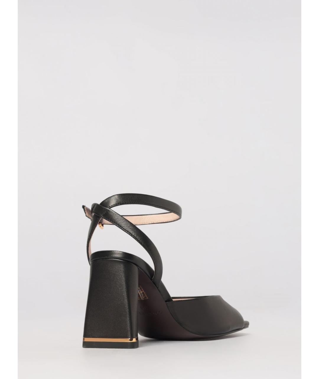 COCCINELLE Черные кожаные босоножки, фото 3
