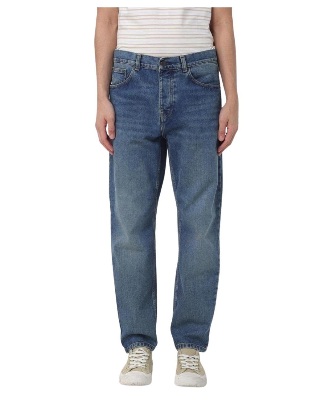 CARHARTT WIP Синие хлопковые прямые джинсы, фото 1