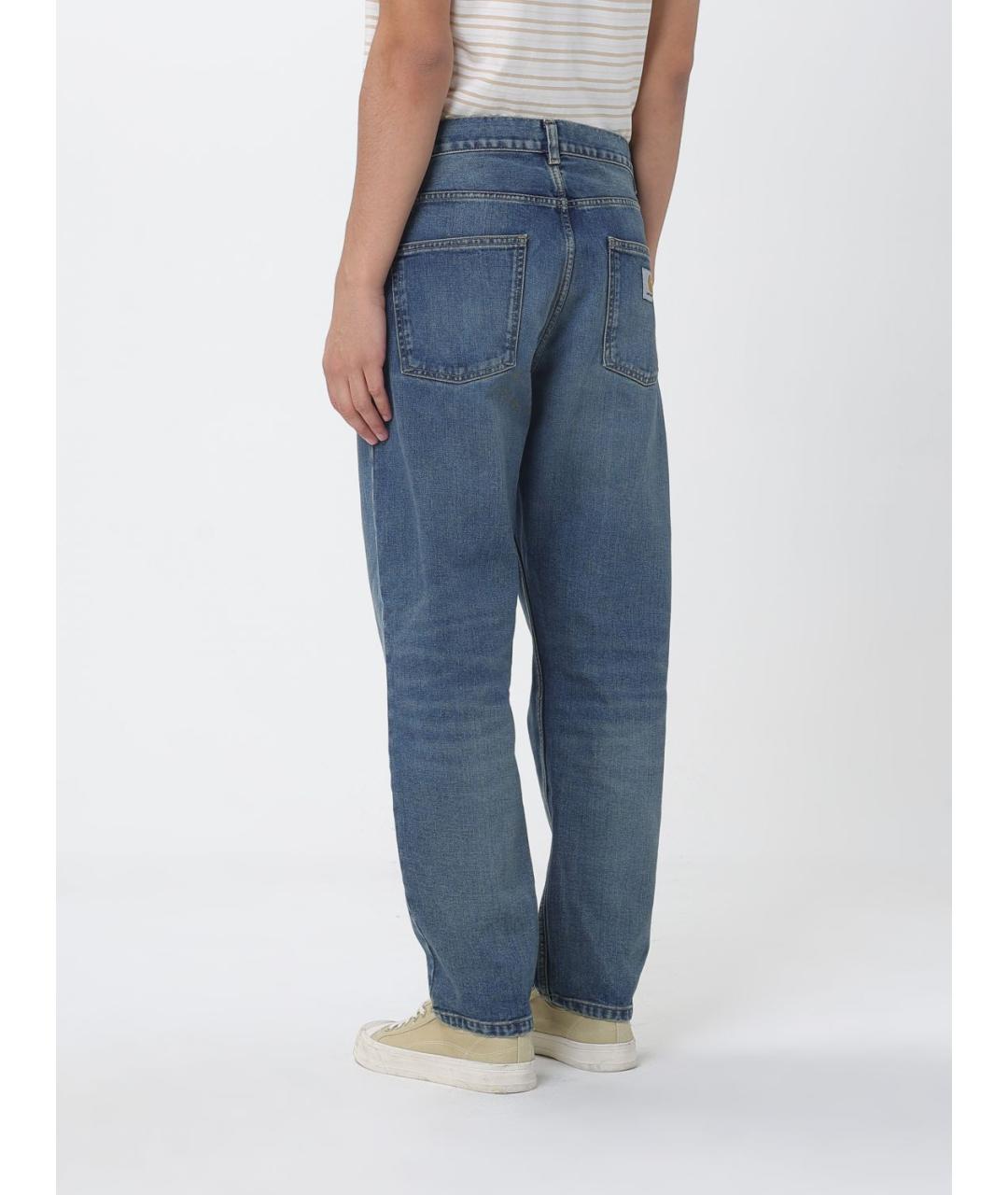 CARHARTT WIP Синие хлопковые прямые джинсы, фото 2