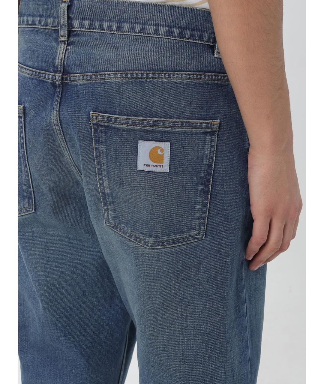 CARHARTT WIP Синие хлопковые прямые джинсы, фото 3
