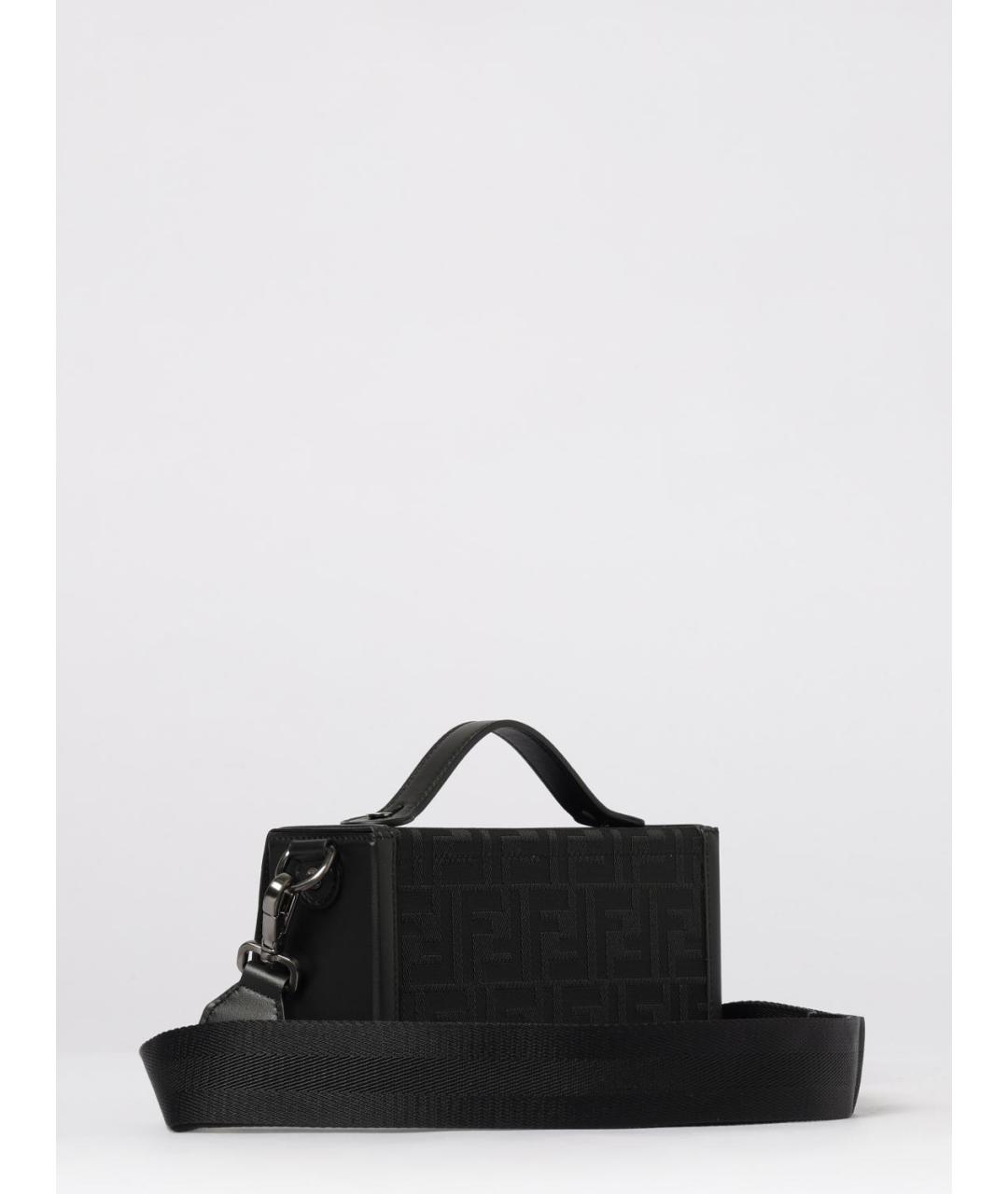 FENDI Черная жаккардовая сумка на плечо, фото 3