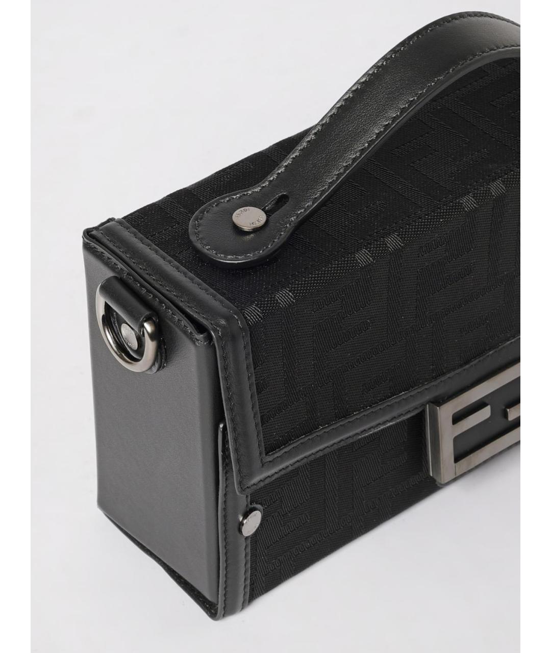 FENDI Черная жаккардовая сумка на плечо, фото 4