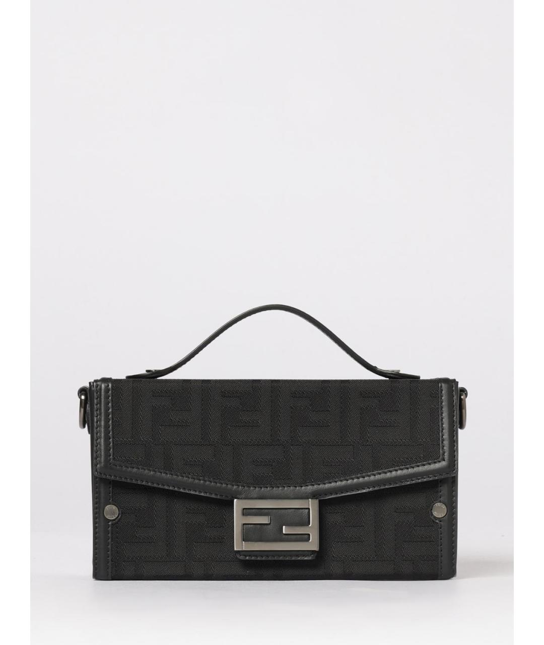 FENDI Черная жаккардовая сумка на плечо, фото 6