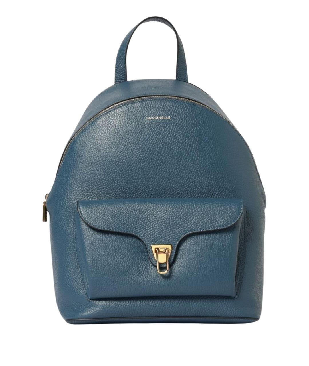 COCCINELLE Синий кожаный рюкзак, фото 1
